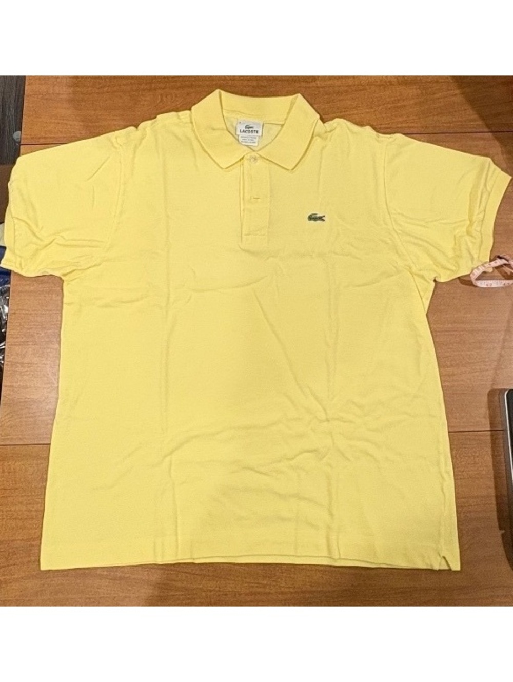 Lacoste Classic Yellow Polo Shirt Size 6 Made in Peru